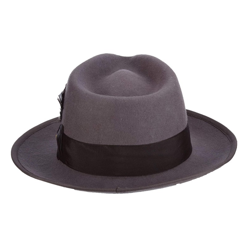 Scala Classico Men's Wool Felt Snap Brim Fedora, Grey, Medium