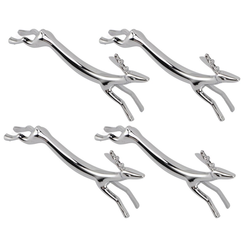 4PCS Cutlery Rest Silver Chopstick Stand Electroplated Polished Zinc Alloy