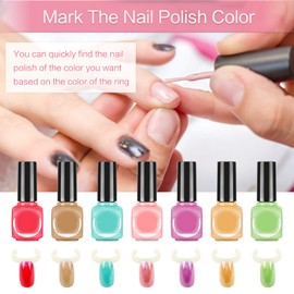 200 x Nail Rings Nail Polish Display Tips Nail Practice Tool Artificial Nails Tips Nail Swatches Stick Art Nail Display Nail Art Tips for Nail Polish Bottle Practice DIY Nail Art Nail Salons