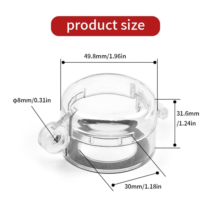 HiLKCO 1.18in (30mm) Transparent Lockout Box for Emergency Stop Wall
