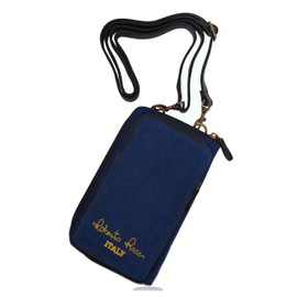 Roberto Ricci Indigo Dyeing 2-Way Multi-functional Wallet, Adult Smartphone Pouch, Shoulder Bag, Wallet, Coin Purse, Travel Pouch, Travel, Genuine Leather, Passport, blue