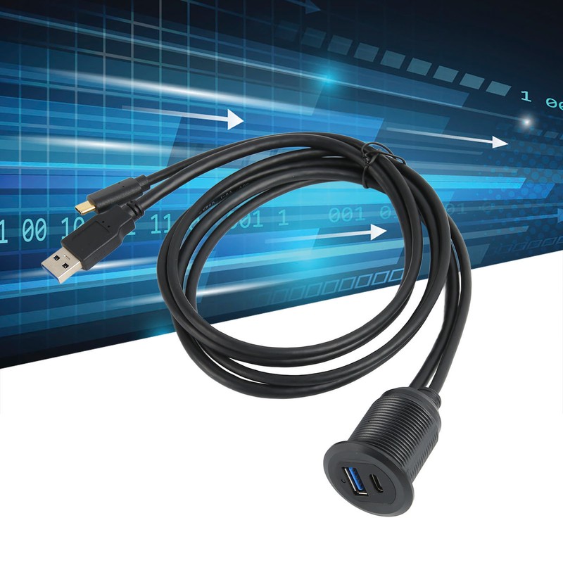 Type C 3.1 to USB 3.0 Flush Mount Cable with