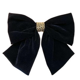 HuYiGGZ Large Bow Hair Clip for Women Big Bowknot Hairpin French Hair Barrettes with Ribbon Solid Color Hair Barrette Clips Soft Satin Velvet Hair Bows for Women Girls Bow hair accessories