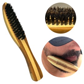 Barbanegra's Beard Styling Brush with Ergonomic Design. Long-lasting made from Eco-Friendly Bamboo with Natural Boar Bristles Beard & Mustache Brush for Men.