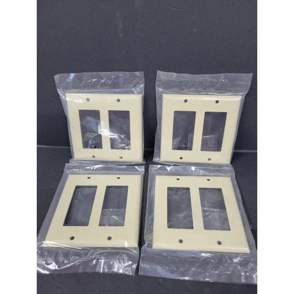 Unbranded Unbrand lot of 4 - Double Gang Wall Plate