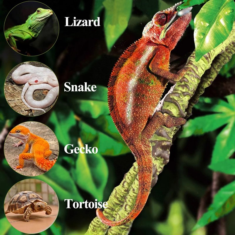 HERCOCCI Reptile Vines, Flexible Jungle Climbing Vines Terrarium Plastic Plants