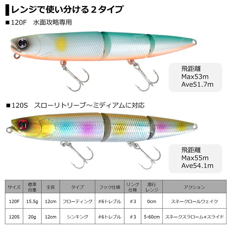 Daiwa Morethan Slap Hitter, 120S, Adel Lime Konoshiro