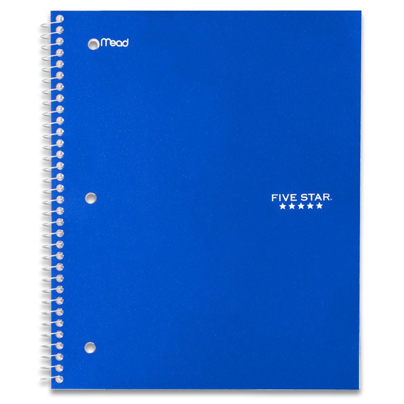 Five Star Spiral Notebook, 1-Subject, 100 College-Ruled Sheets, 11 x