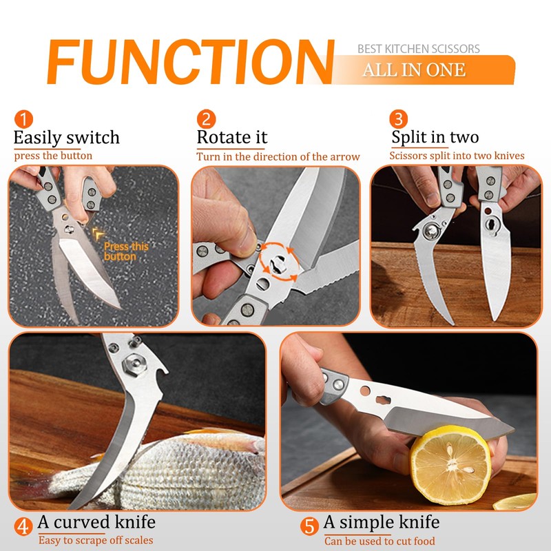 Professional Heavy Duty Kitchen Shears for Food – All in