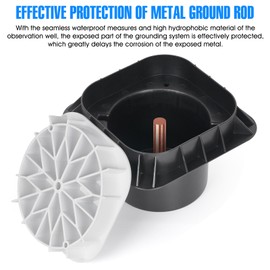 GOUNENGNAIL- Observation Well for Ground Rod, Lawn Manhole Cover Earth Pit for Grounding Electrical System, Safety Box in Small Lawns, Landscaping, and Patios, Green (12 * 12 * 8.3 inch, Round body)