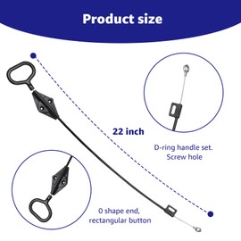Sousery Recliner Cable D Ring Handle Recliner Release Cable Compatible with Lazyboy Couch Sofa,22inch Length Replacement Recliner Pull Cable