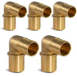 Supply Giant QNTM1212-5 Male Sweat X Pex Barb 90 Degree Elbow Pipe Fitting x 1/2" Brass (pack of 5), 1/2 x 1/2, Brass, Pack of 5