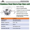 CAMPINGMOON 2pcs Set Stainless Steel Camping Sierra Cup 310ml S-220-2P