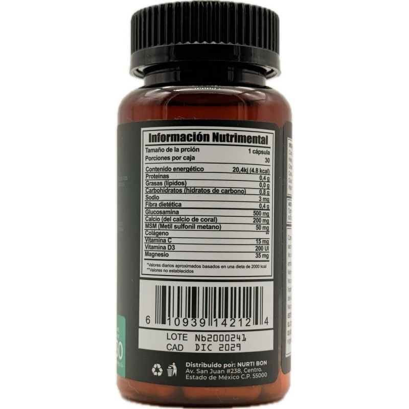 Nutribone Caps Articulaciones Calcio Colágeno Glucosamina Sabor