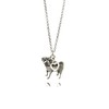 Pug Charm Necklace, Pug Gift, Silver Metal with Heart Pendant