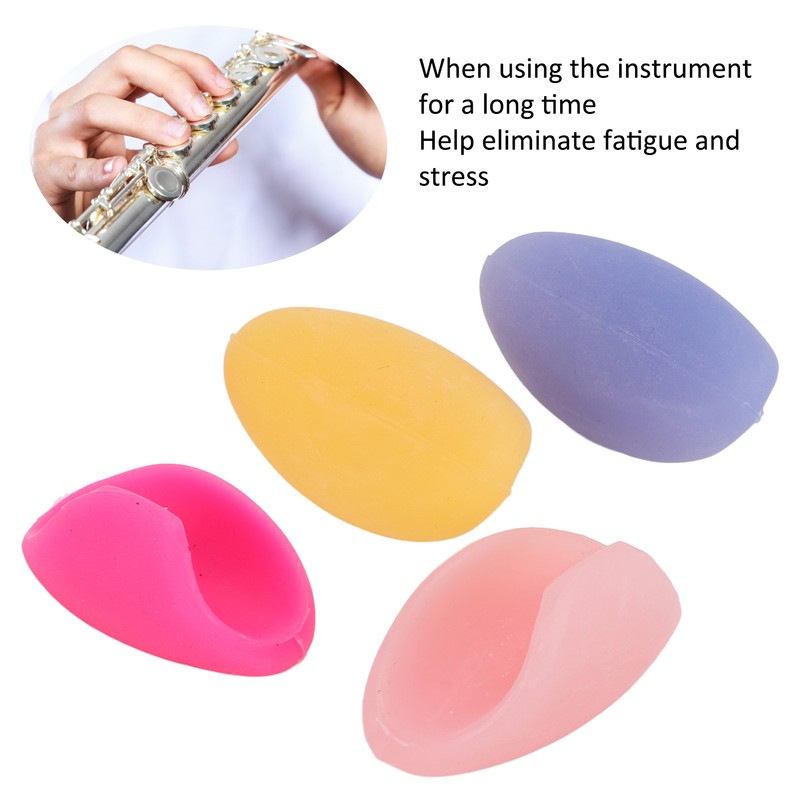 4Pcs Flute Thumb Rest Cushion Silicone Soft Non Toxic Finger
