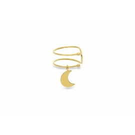 Unbranded 10K Yellow Gold Moon Charm Ear Cuff