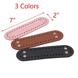 T Tulead Oval Purse Bottom PU Leather Bag Bottom 7"×2" Oval Bag Bottom Shaper Pads Crochet Bags Cushion Base Black+Pink+Brown