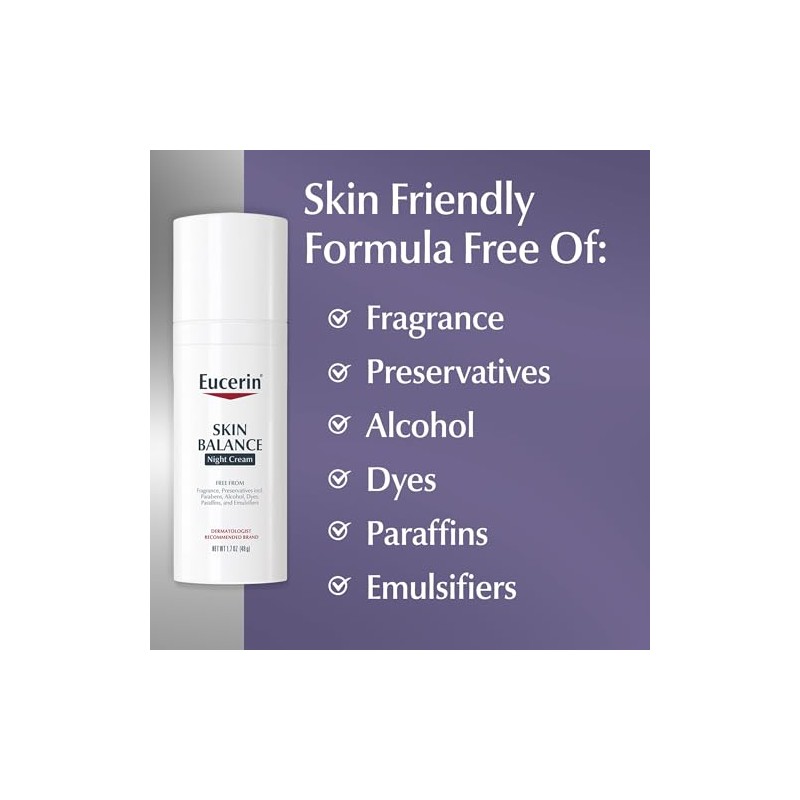 Eucerin Skin Balance Night Cream, humectante facial para piel sensible