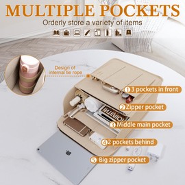 SHINGONE Felt Bag Organiser Backpack for Men and Women, Backpack Organiser with Key Ring, Backpack Organiser Handbags for Backpack, Beige, S