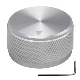 mxuteuk KNOB-06-30SR Guitar Knobs Silver Guitar Knobs Audio Volume Control Aluminium Rotary Potentiometer Rotary Knobs for Electric Guitars Bass Screw Replacement Part Type 30 x 17 mm (D x H)