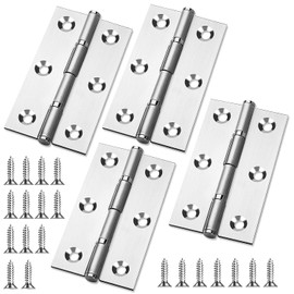 Bisagras para Puerta de Acero Inoxidable, 4 piezas Bisagras de puerta de hardware para puertas de armario (3 pulgadas)