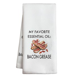 Bacon Towel, 16x24 Inch Funny Kitchen Hand Dishcloth, Absorbent Quick Dry Cloth Dish Tea Towels, Best Housewarming Gifts for Family Friends, Kitchen Table Decoration-A03