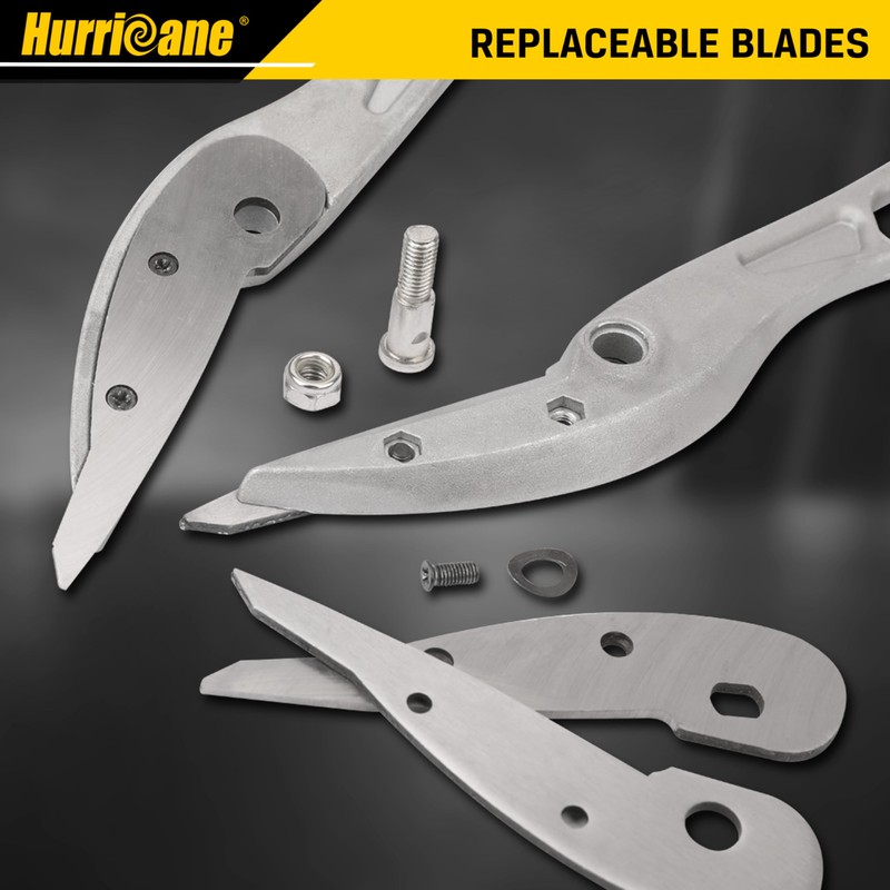 HURRICANE 12 Inch Aluminum Tin Snips with Replaceable Blades. Lightweight