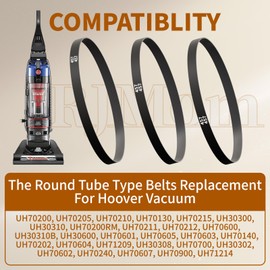 562289001 Vacuum Belt MS 12.8X457 for Hoover Vacuum Belt Replacement (3 Pcs) - for Hoover Windtunnel T Series Vacuum Cleaner Models UH30310 UH70200 UH70205 UH70210 UH71255 UH70901RM UH72625