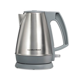 Hamilton Beach 1 Liter Electric Kettle, Water Boiler & Heater, Fast 1500 Watts, BPA Free Interior, Cordless Serving, Auto-Shutoff and Boil-Dry Protection, Cord Wrap, Stainless Steel (41065)