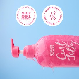Umberto Giannini Curl Jelly Scrunching Jelly, Vegan & Cruelty Free Frizz Solution Gel for Curly or Wavy Hair, XL 500 ml