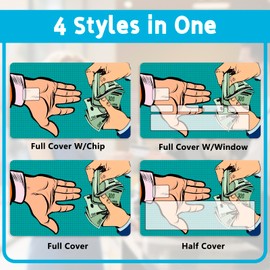 JEPELUS 8Pcs Funny Slim Credit Card Skin for Small Chip Cards, Waterproof PVC Debit Card Skin Bubble Free Durable Removable Scratch-resistant for Transportation Key Bank Cards (3.34x2.12 Inch)