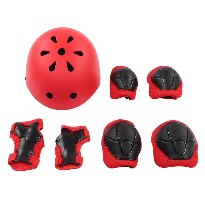 7pcs/set Children Safety Helmet Knee Elbow Pad Sets Breathable Riding