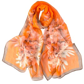 FAIRYGATE Womens Scarves Chiffon Scarf Floral Ladies Women's Fashion Print Long Scarves Shawl Shawls for Weddings Wrap Gifts Scarfs for Women Sale Soft and Comfortable Georgette Material B7224