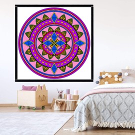 VWAQ Coloring Wall Prints - Mandala Dry Erase Whiteboard Wall Decal - DRV5 (32" H X 32" W)