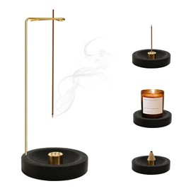 2 in 1 Incense Holder, 9 Hole Incense Holder, Incense Burner, Incense Holder, Wooden Base Incense Burner, Handmade Wooden Base Incense Sticks for Yoga, Meditation Home