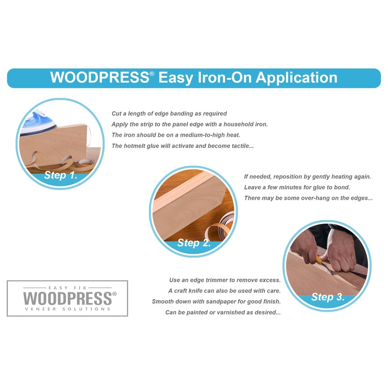 WoodPress® 30mm Shackle Edge Real Steamed Beech Wood - 7.5m