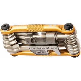 Crank Brothers Multi 19 Tool - Gold/Bicycle Cycling Cycle Road Mountain Trail Folding Fold Emergency Survival Repair Kit Screwdriver Hex Wrench Multifunction Essential