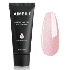 AIMEILI Nail Extension Gel 30 ml Glitter Acrylic Nail Extension Builder Nail Gel Glitter Nail Extension Gel Nail Enhancement Gel 060