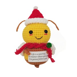 qyqkfly 1 Pcs Funny Positive Crochet Bee Butterfly DragonflyHandmade Mental Health Emotional Support Encouragement for Women Men Birthday Christmas Pickle Potato Easter Birthday Gifts Party Decor(1)