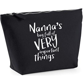 Hippowarehouse Nanna's Bag Full of Very Important Things printed make up cosmetic wash bag 18x19x9cm
