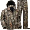 Wild Cedar Camo Hunting Clothes for Men with Fleece Lining,Quiet