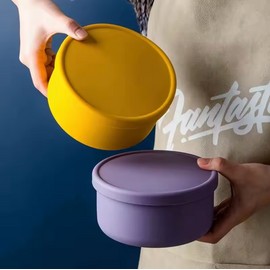 700ml Circular Silicone Lunch Box - Microwave Safe Leakproof Bento Container
