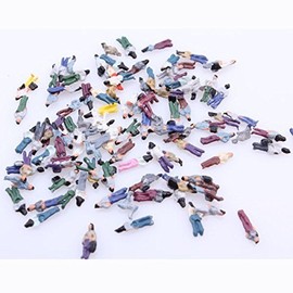 szzijia 100pcs Model 1:300 Scale Painted Miniature Boutique Figure Layout