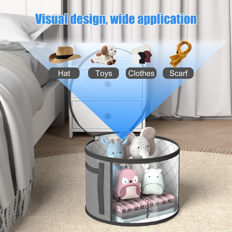 Veki 2pack Clear Hat Organizer for Closet, Hat Boxes for