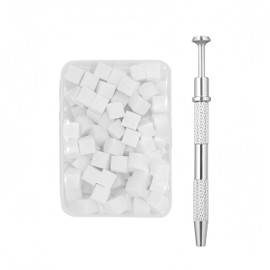 SHSHbuy Nail Art Sponge with Metal Gripper, Pack of 100 Nail Sponges for Ombre, Nail Art Sponge Brush for Gradient Nail Art Patterns Creating (White)