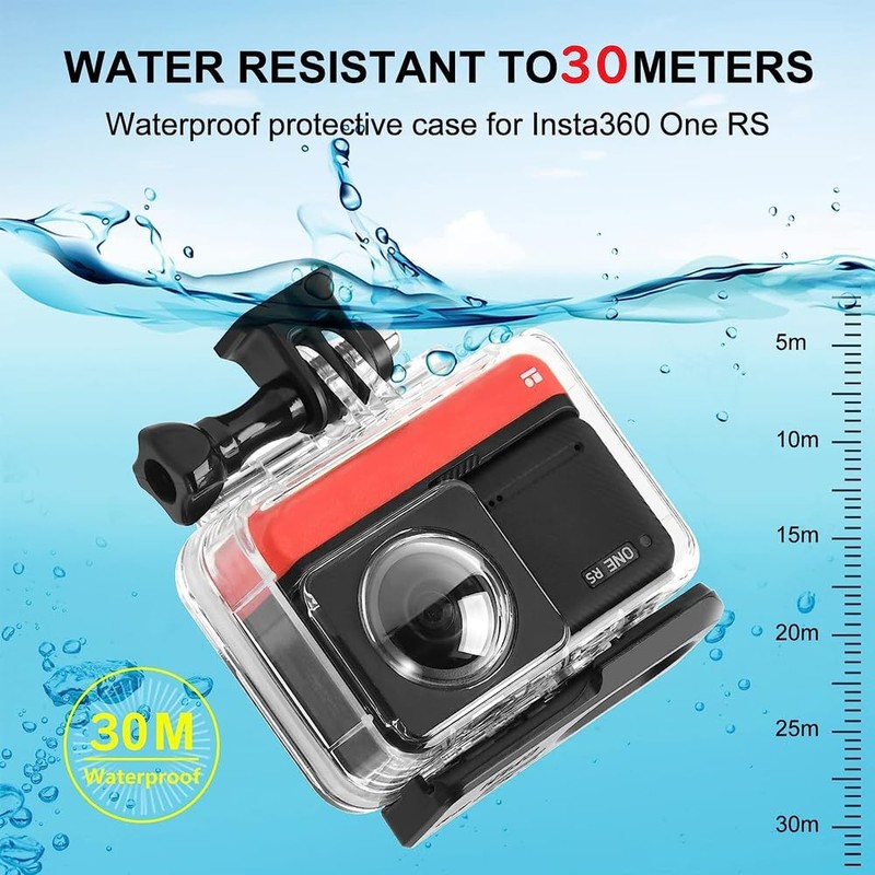 TOMGDRACO Insta360 ONE RS Panoramic Mode Dive Case for Panoramic
