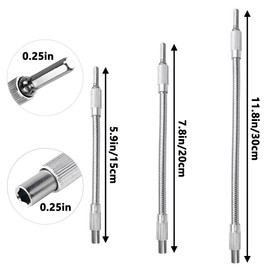HAOBIN Flexible Shaft Drill Flexible Bit Holder 150 mm/200 mm/300 mm 1/4 Inch Drill Extension Flexible Extension of the Screwdriver, Flexible Drill Holder for Wave Drilling System Pack of 3
