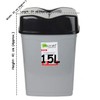 VR7 – 15 Liter Rubbish Bin, High-Grade Plastic Swing Bin