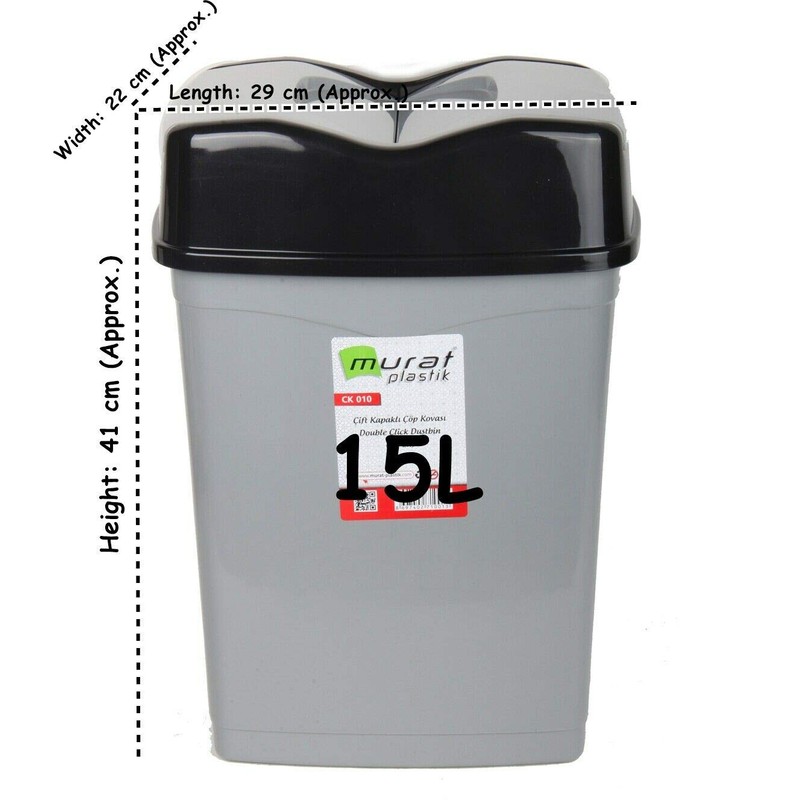 VR7 – 15 Liter Rubbish Bin, High-Grade Plastic Swing Bin